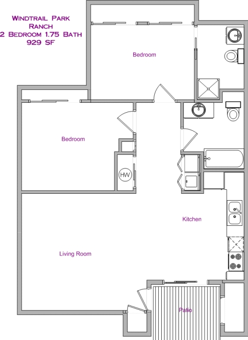 2BR/2BA - Windtrail