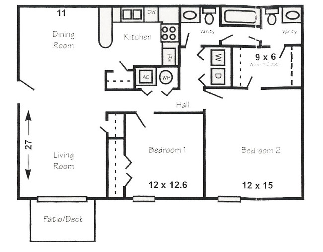 2BR/1.5BA - Ashley Manor Apartments