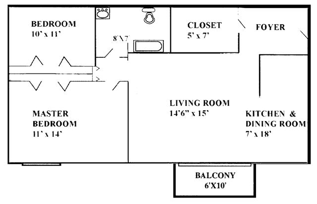 Floorplan - Old Orchard Apartments