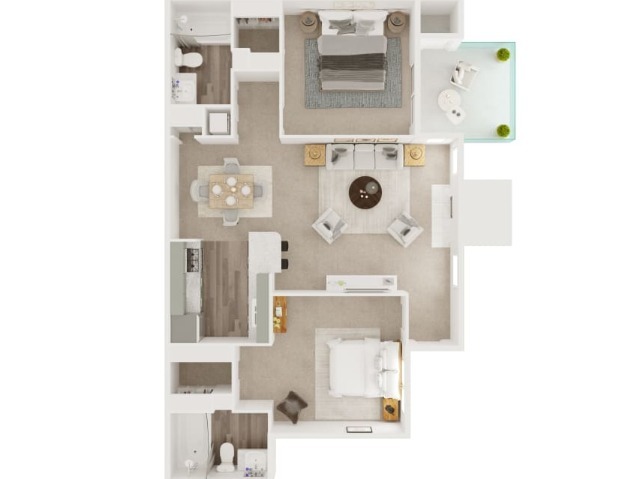 Two Bed Two Bath 884 Square Feet - 5Fifty Apartments