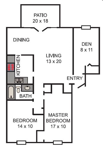 2BR/1BA - Chapel Hill Apartments