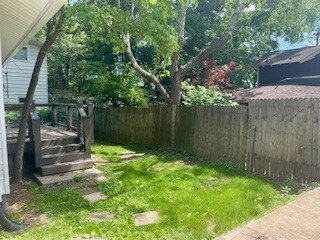 Fenced back yard - 32 Majestic Ave