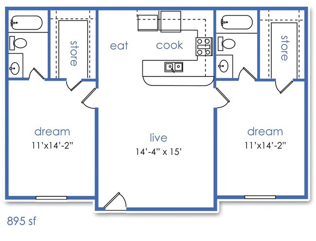 2BR/2BA - Somesuch Place