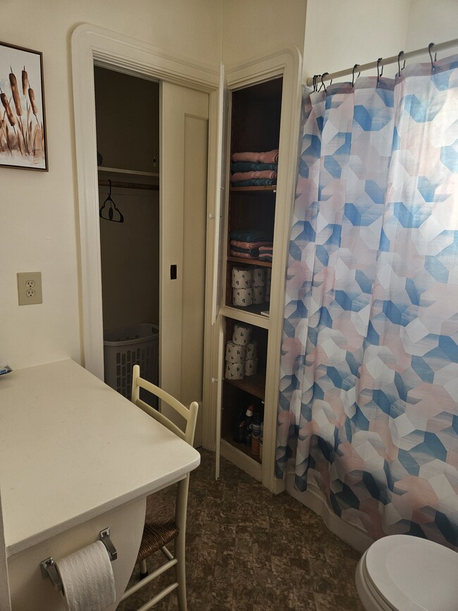 Bathroom closet and linen cupboard - 1443 Brown St