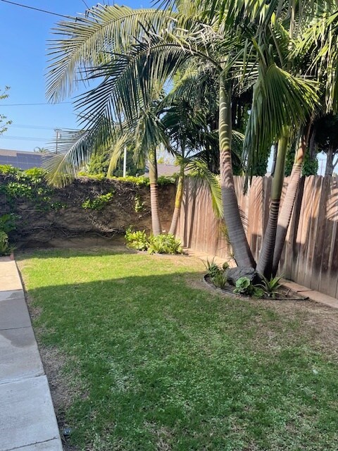 Unit C yard with two King Palms. - 16522 Hillview Cir