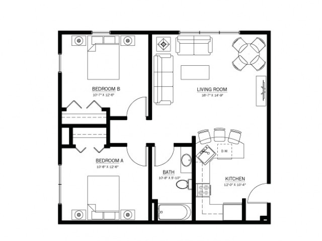 2 Bedroom 1 Bathroom LL - 613 Maggie Frances