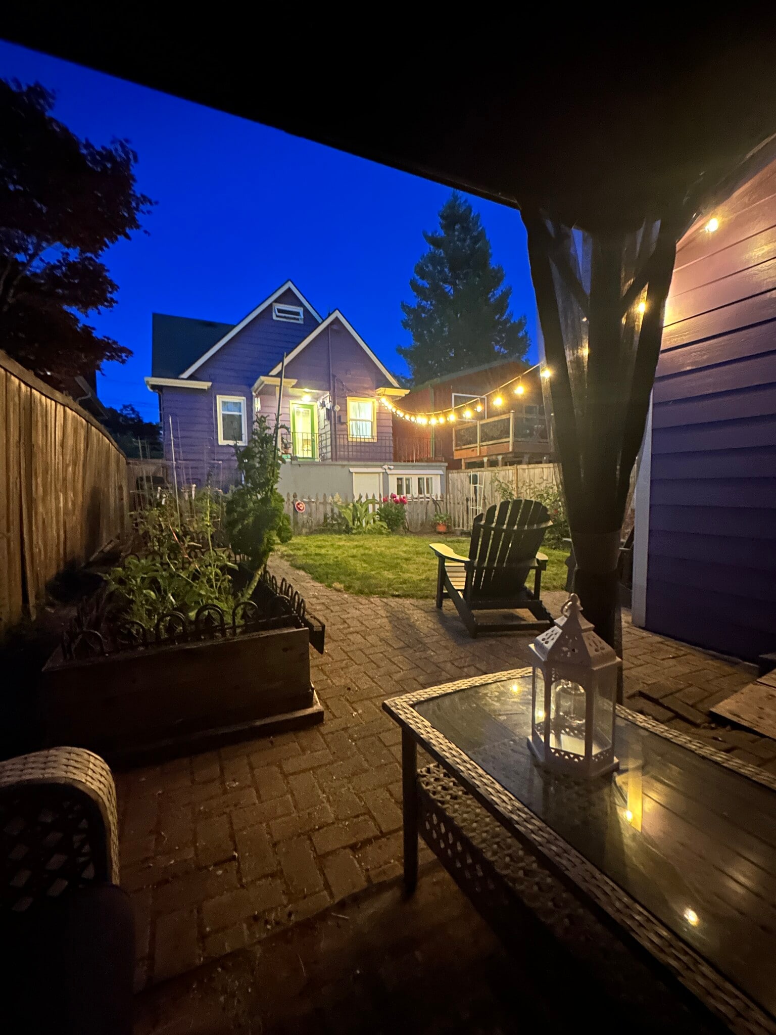 Backyard at Night - 3913 Densmore Ave N