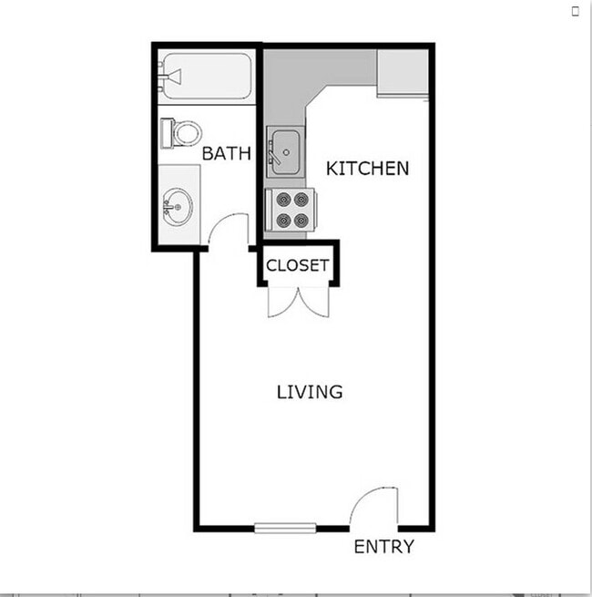 Small Studio 303 sq ft - Crosby Country Apartments