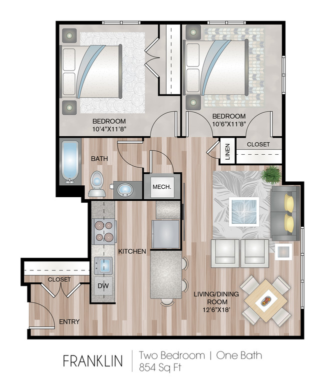 854 Square Feet - One Webster