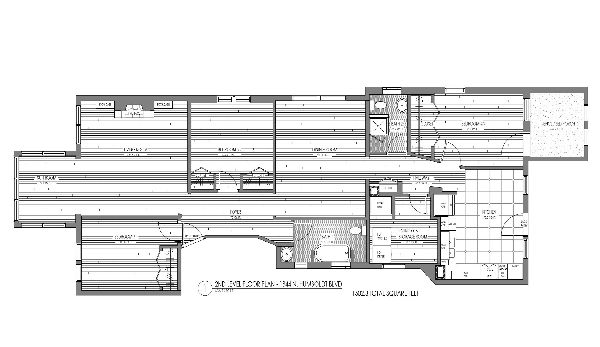 Floor Plan with flooring finishes - 1844 Humboldt N Blvd