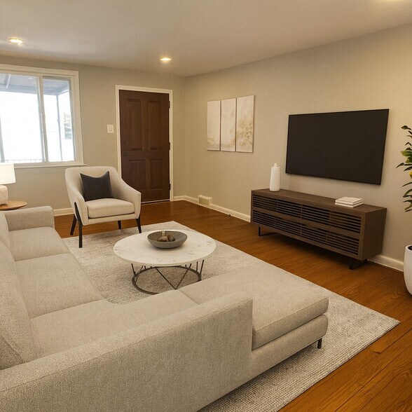 Virtually staged living room - 249 Park Dr