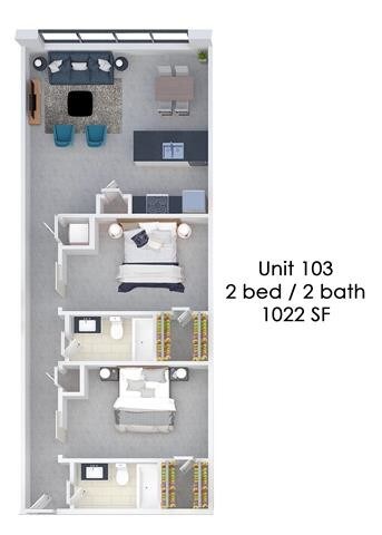 Floorplan - Fording Flats - All Utilities Included