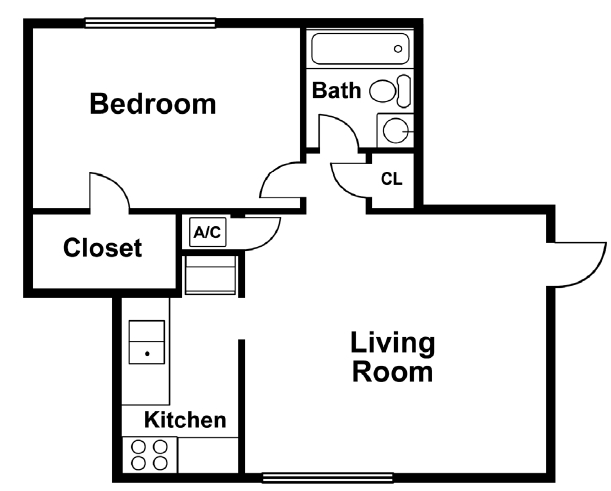1BR/1BA - Polaris Apartments