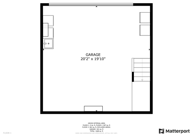 Lowest level garage floorplan - 6256 Shoup Ave