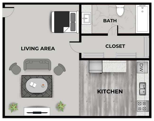 Floor Plan - Studio - Central Flats