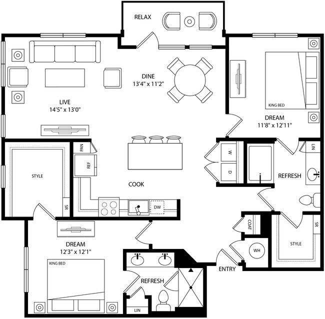 Floorplan - Rye Bunker Hill Apartments