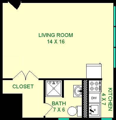 Gosling Studio Floorplan - Dakota