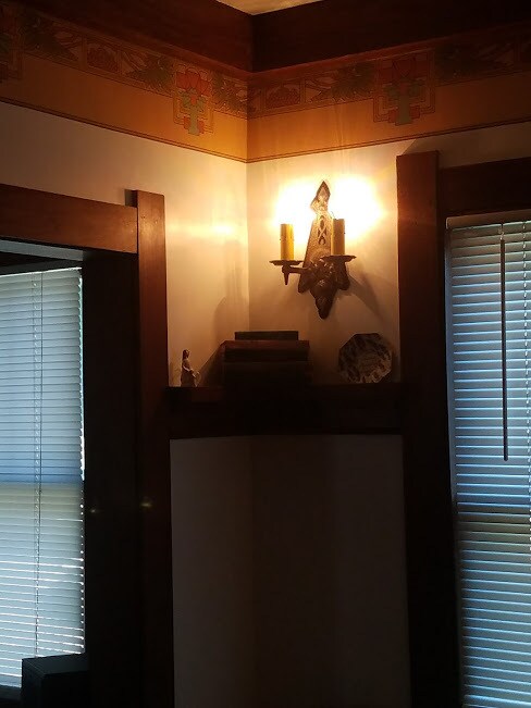 sconces with built in cabinet - 1801 E 12th St