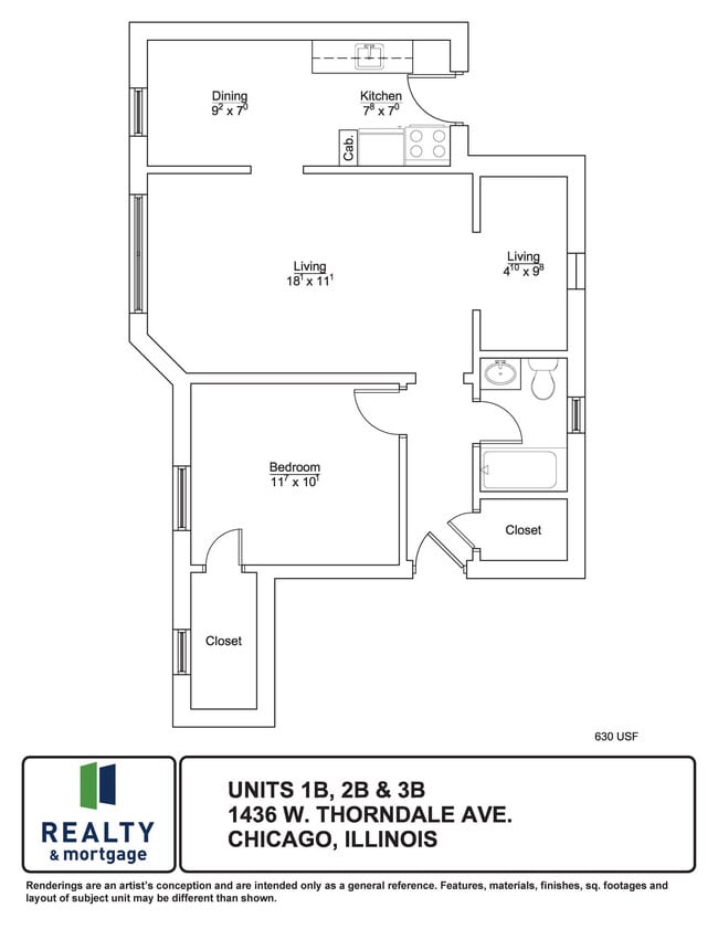 Floorplan - 1436-40 W. Thorndale