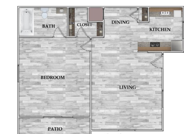 1x1 690 sf .png - Heatherwood Apartments