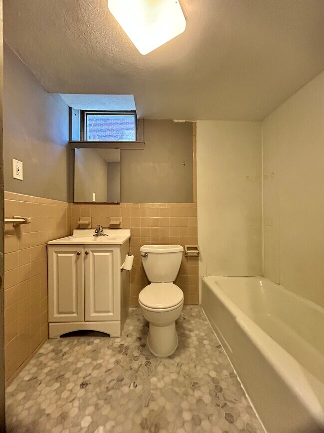 Bath with linen closet - 397 Boylston St