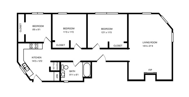 Floorplan - 4401 N Clark