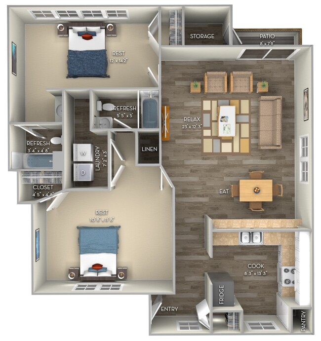 Floorplan - Hunter's Ridge Apartments