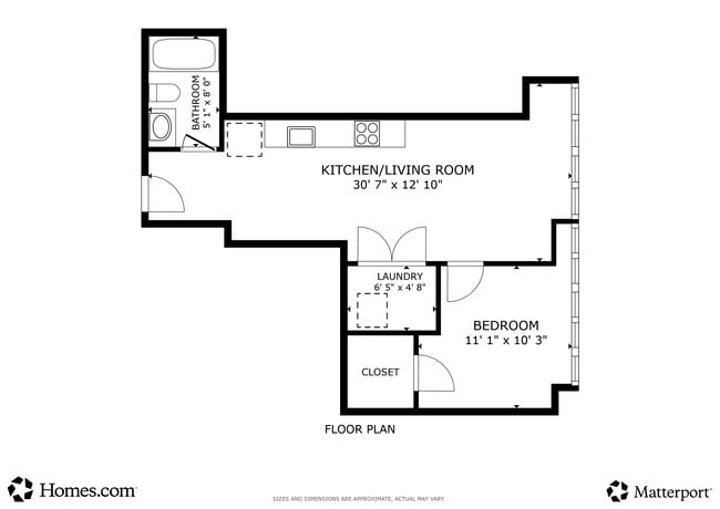 1BR, 1BA - 510SF - 504 - 500 Plume