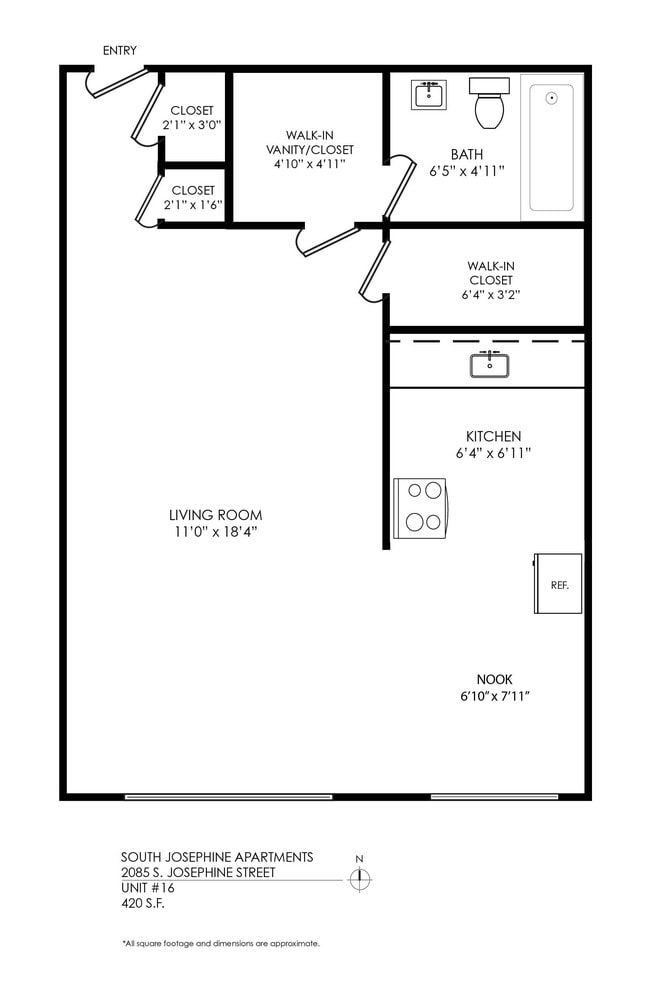Floorplan - South Josephine Apartments