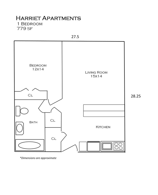 Floorplan - 3428 Harriet Apartments