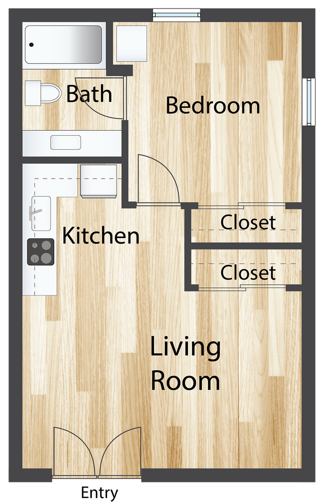 A1 One Bedroom One Bath - Arcadia Haus