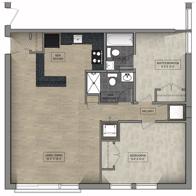 Floorplan - Parkway Overlook Apartments