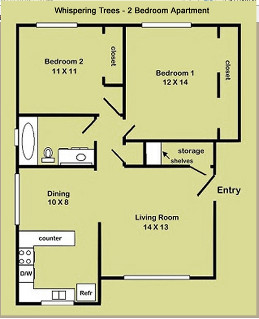 2BR/1BA - Whispering Trees