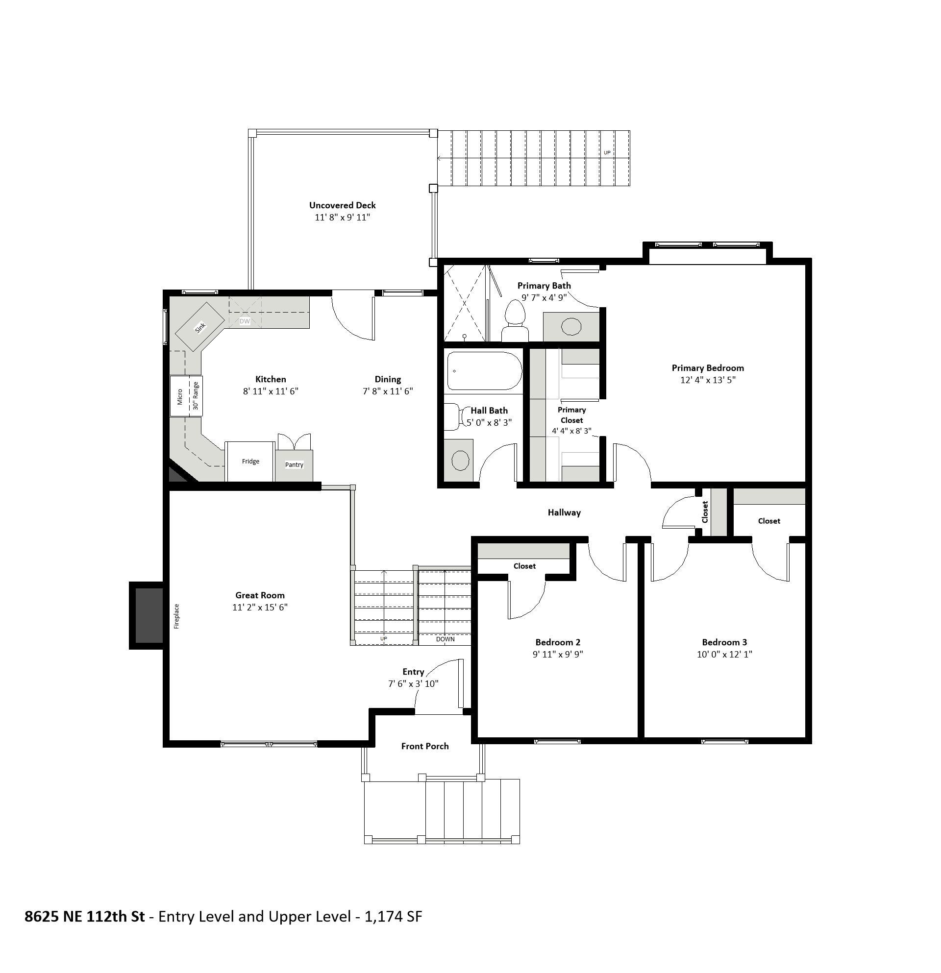 Floor Plan - Main Floors - 8625 NE 112th St