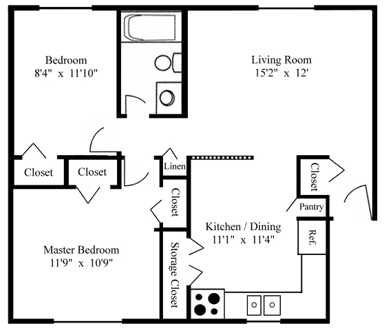 2BR/1BA - Dunbar Woods Apartments