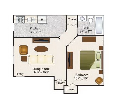 1BR/1BA - Glenwood Gardens Apartments