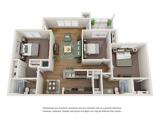 Floorplan - Ashley Cascade Apartments