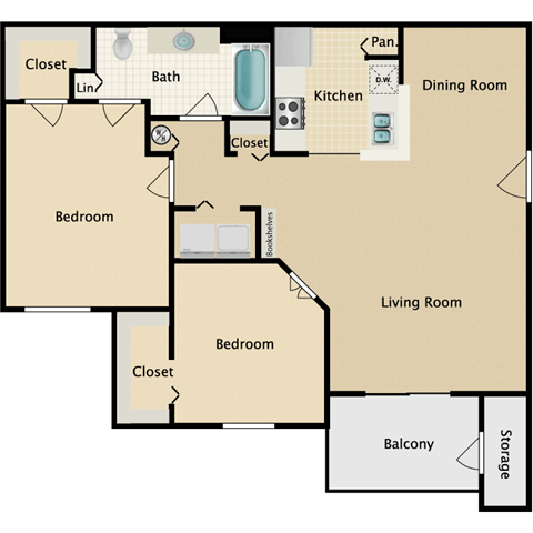 Floorplan - Stonebriar Woods Apartment Homes