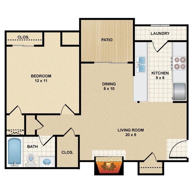 Floorplan - Wind River Lodge Apartments & Townhomes