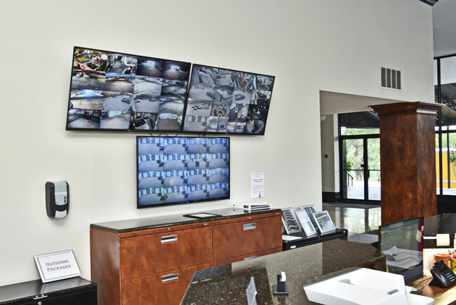 security cameras across from Mgr desk in Lobby - 400 E Colonial Dr