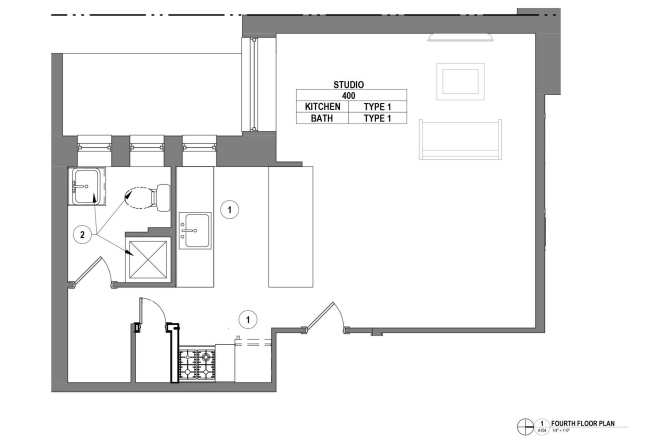 1500 Pine - Apt 400 Floor Plan - 1500 Pine