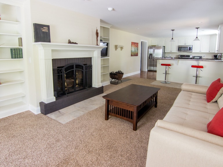Living Room and Fireplace - 104 Buckingham Rd