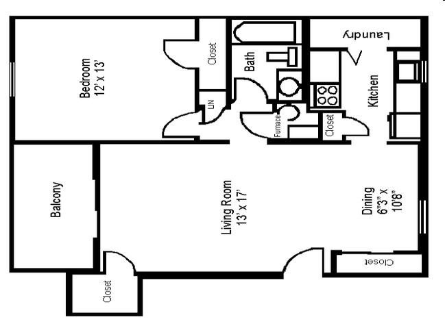 Cypress - 1 Bedroom, 1 Bath w/Balcony (W/D Conn.) - Montana Valley