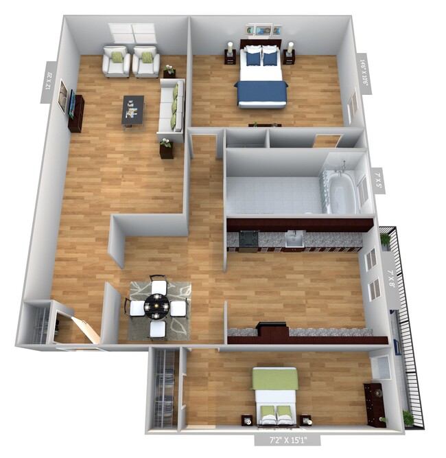 Floorplan - Park Row and New Scotland Gardens Apartments