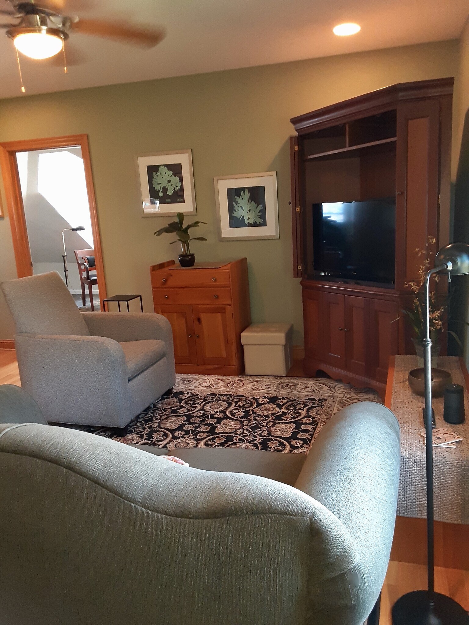 View of living room and door to bedroom - 2422 N Drake Ave