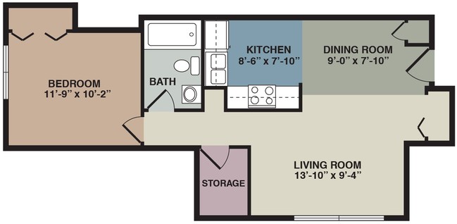 1A - 1 bedroom - Helena Manor Apartments