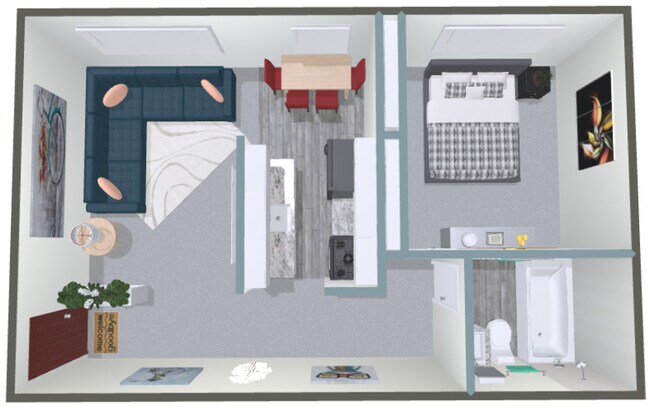 1BR, 1BA - 600SF Dollhouse View - McClellan Court Apartments