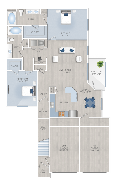 Floorplan - Riverwood Apartments