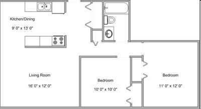 2BR/1BA - Parkview Arms