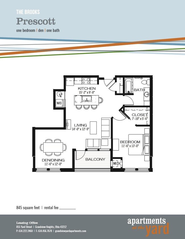 Floorplan - Apartments at the Yard: Brooks